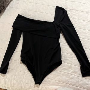 Zara ASYMMETRICAL BODYSUIT long sleeve one shoulder